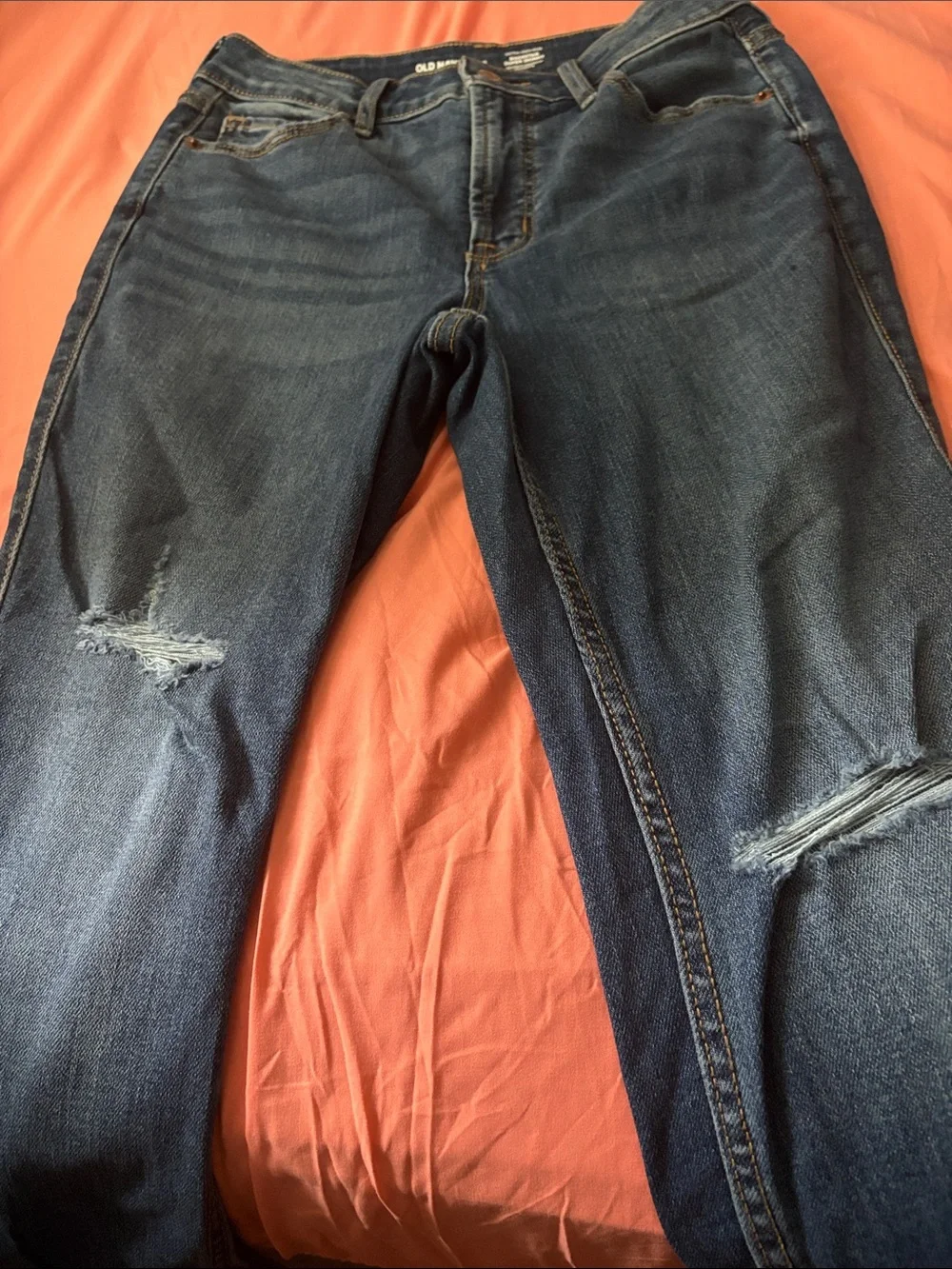 Old Navy Navy Blue Ripped Skinny Jeans
